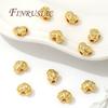 18K Gold Plated Beads Separators Brass Heart Spacer Bead For Bracelets Accessories DIY Jewelry Making Supplies Metal Beads