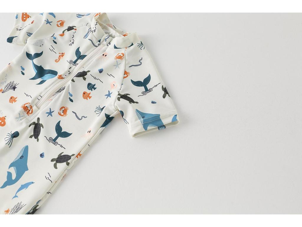 Ocean One-Piece Boys' Quick-Dry Swimsuit - Cute Sunscreen Beachwear