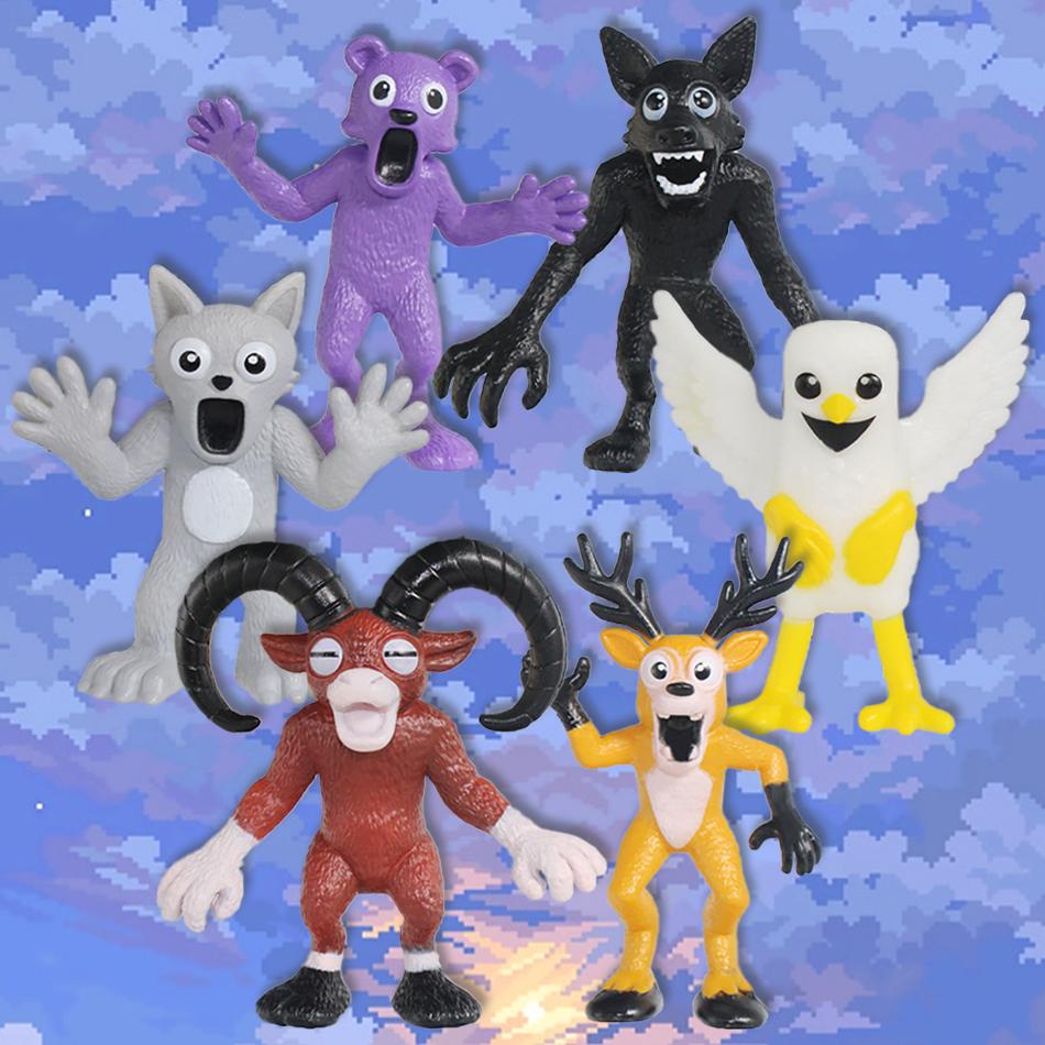 Auf Lager 99 Nächte im Wald Hirsch Wolf 9cm Figur Dekoration Sammlung Geburtstags-Halloween-Weihnachtsgeschenke Spielzeug für Kinder