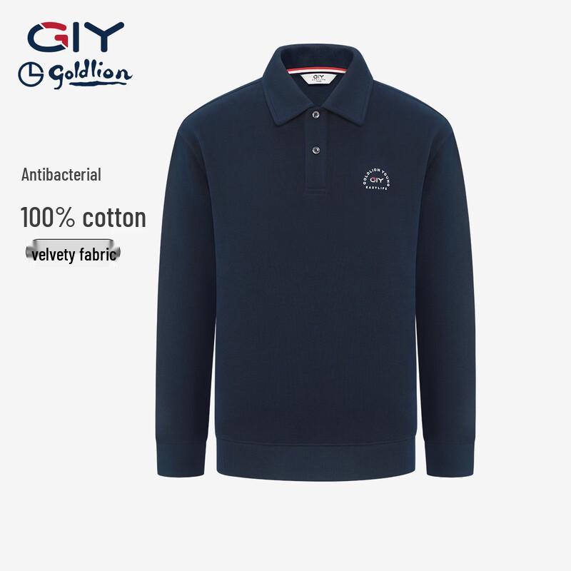 

Goldlion GY Men s Pure Cotton Polo Long-Sleeve Sweatshirt L