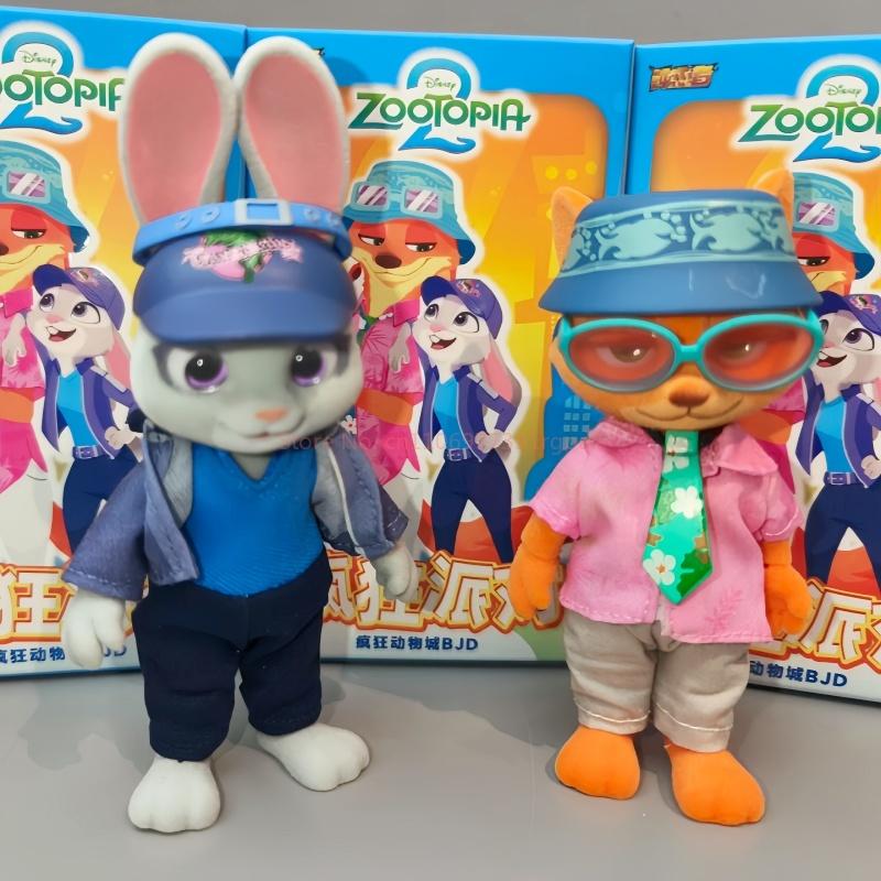 Genuine Zootopia Crazy Party2 Series Bjd  Cute Trendy Articulated Jointed Action Figurine Collectible Model Ornament Present