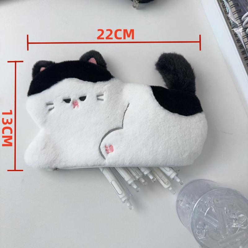 1Pcs Large-Capacity Japanese Style Cat Pen Bag Cute Cat Pen Case Plush Stationery Box For Junior High School Students Girls Gift