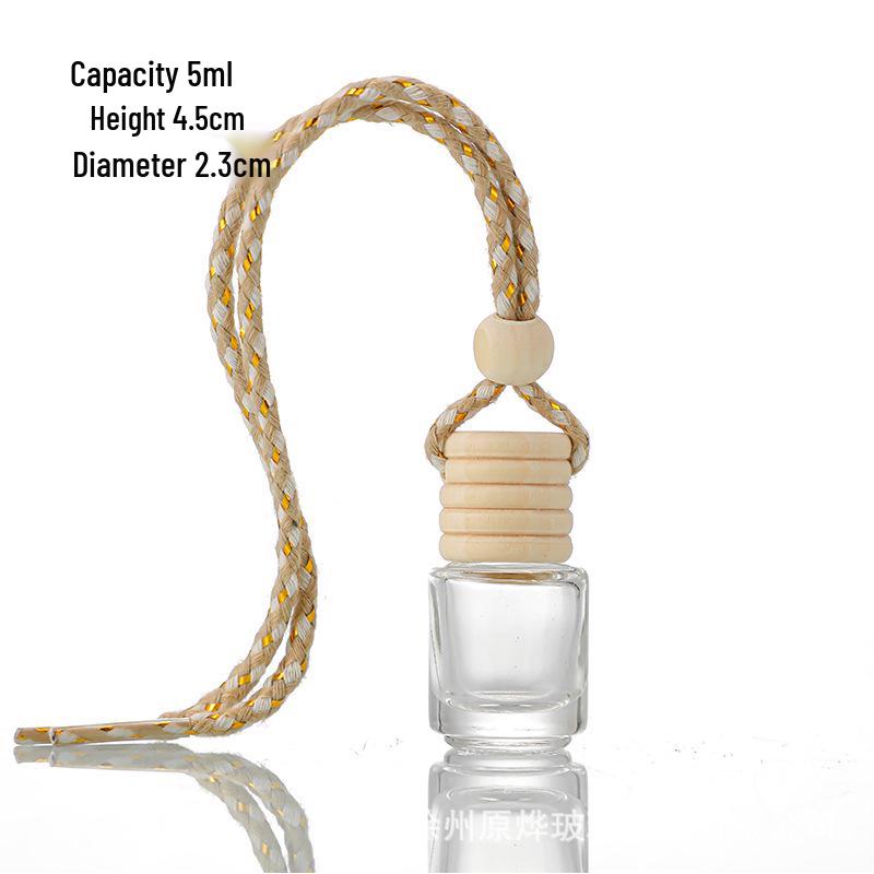 Glass Car Diffuser Bottle with Lanyard, 8ml/10ml, High-Value Aromatherapy Refillable Pendant with Lid.