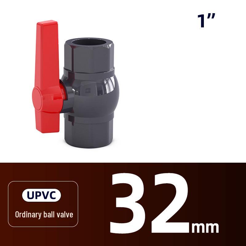 PVC Chemical-Grade Water Supply Ball Valve: Plastic Outlet Switch Valve In 4 Sizes (20, 25, 32, 40).