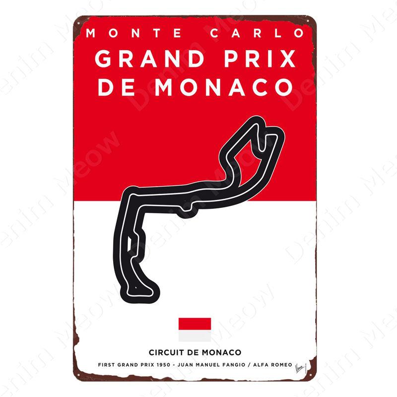 Vintage F1 Championship Metal Tin Sign, Racing Track Poster, Bar Cafe Club Wall Decoration, Grand Prix Circuit Iron Plaque,ZSS84