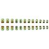 Easter Theme Green Square Fake Nails Reusable Long Lasting Press On Nails for Working Dating or Partying
