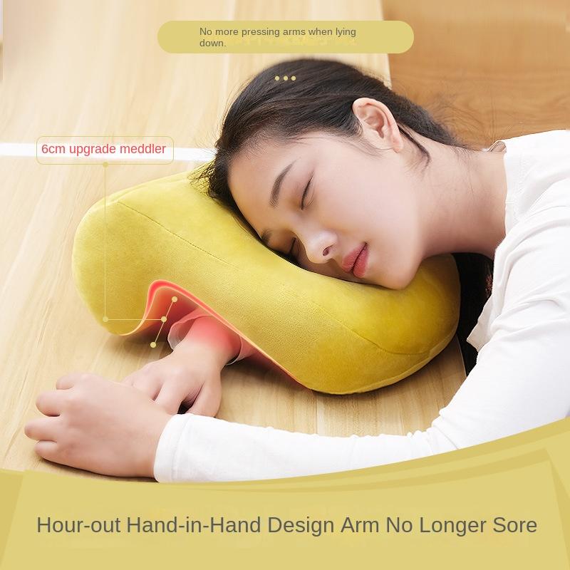 Office Artifact Multi-functional Nap Pillow for Students  Plush Solid Color Pillow Portable Pillow To Protect Cervical Spine