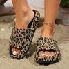 Women's Retro Leopard Print EVA Slides - Slip-On Open-Toe Beach Sandals with Soft Cushioned Sole, Quick-Dry Lightweight Design F
