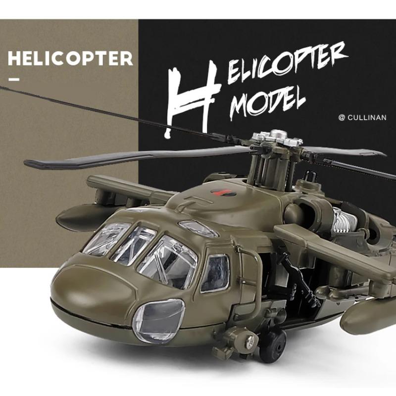 1/64 UH-60 Hawk Helikopter Wielozadaniowy Model Samolotu Ze Stopu Symulacja Metalowy Model Latający Zabawka Dźwięk i Światło Prezent dla Dzieci