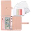 Macaron A6 Leather Zipper Binder Planner with PU Cash Budget Notebook
