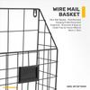 A78U Wire Mail Basket - Wall Mounted Hanging Folder/Document Organizer - Economic & Easy to Install Tray for Home Office & More