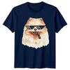 Pomeranian Dog Thug Life Pixel Glasses Unisexs TShirt Cool Puppy Tee