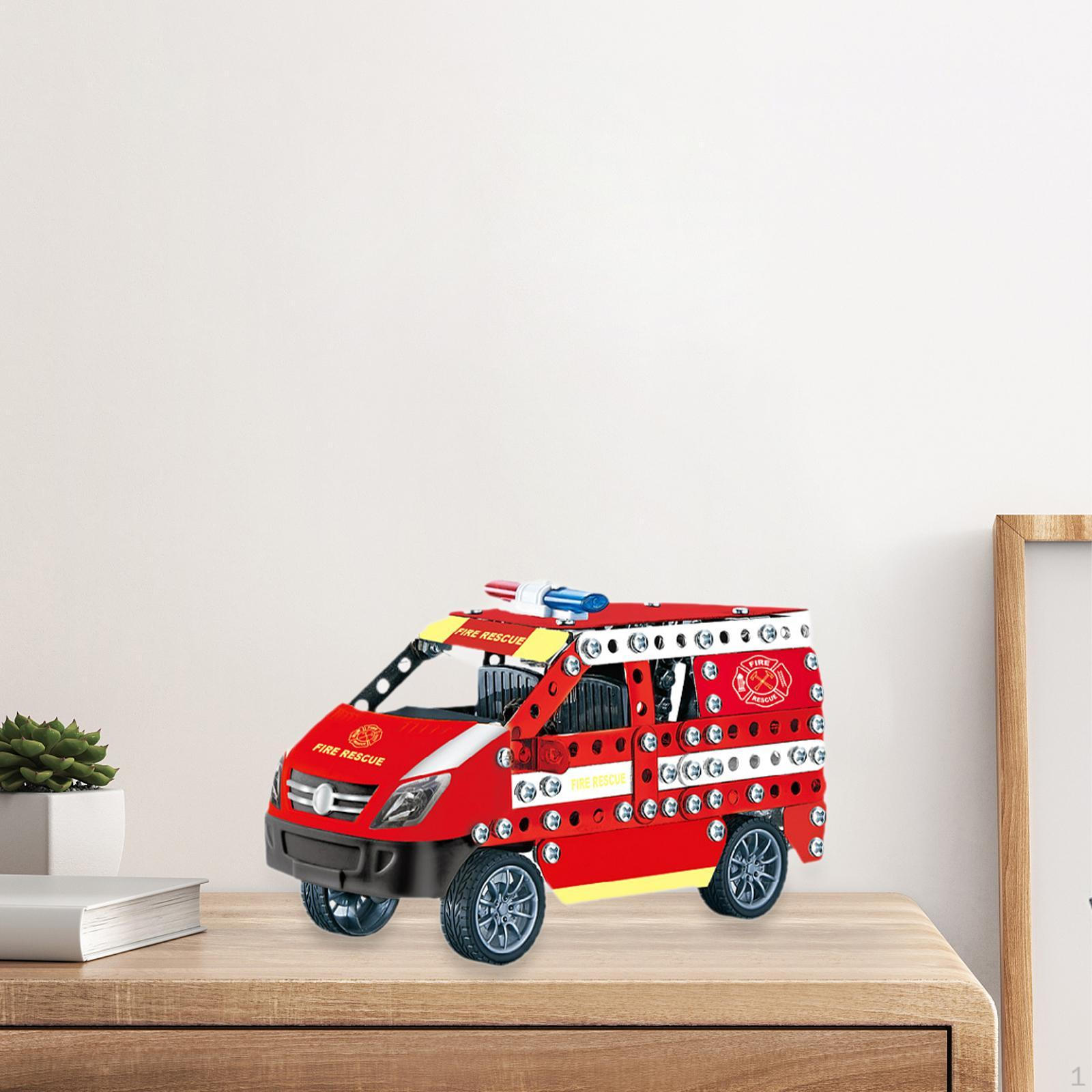 

Модель автомобиля наборы сборка наборы игрушки,машина строительные наборы,сборка,металлические транспортные средства игрушечный стержень Fire truck