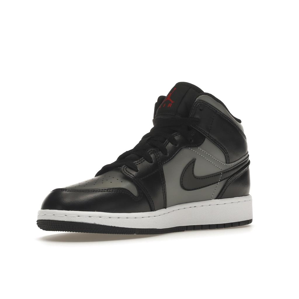 Air Jordan 1 Mid GS Shadow Barnskor Grå Svart Partikelgrå 554725-096