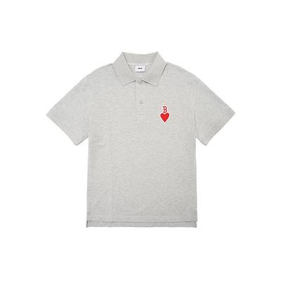 Base Logo Polo Shirts Men's Gray Polo Collar Moderate Straight Fit 3LPQH1023-43MGS