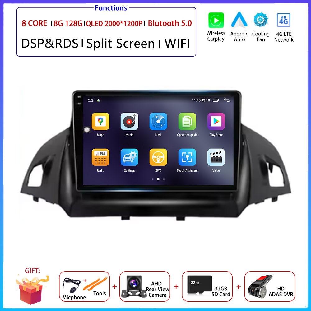 For FORD C-MAX KUGA 2 ESCAPE 3 2012 - 2019 Car Android Carplay Auto Radio Navigation GPS Multimedia Video 4G AMI Android Auto