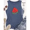 Elegant Vest for Women Simple watermelon slice print casual loose summer tank top Fashionable, unique, and refreshing, suitable for commuting,