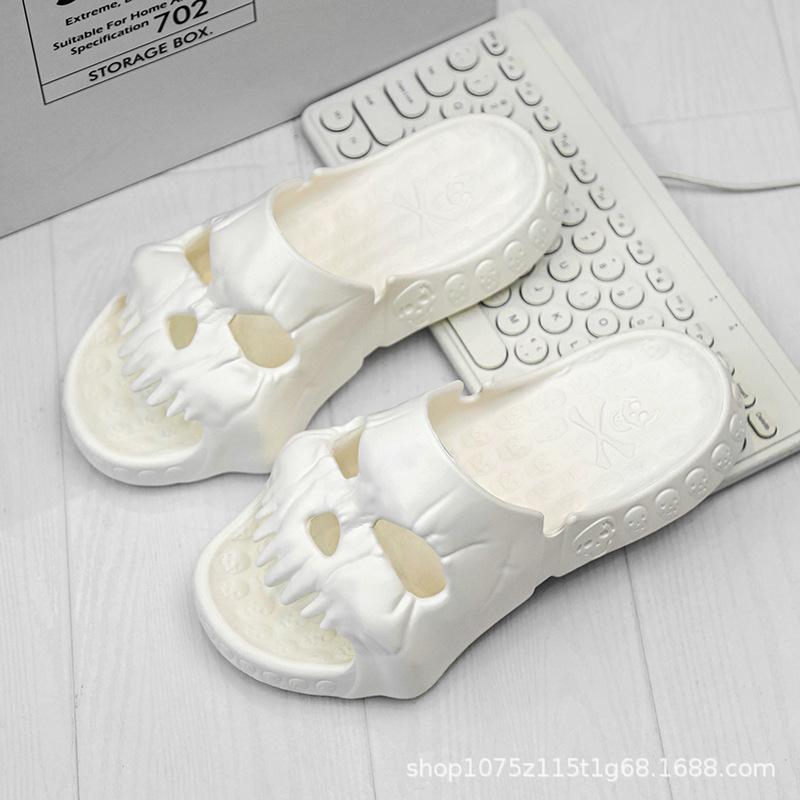 Halloween Personalized Skull Home Slippers Men Women Indoor Fun Slides Thick Bottom of Beach Non-slip Leisure Women Sandals