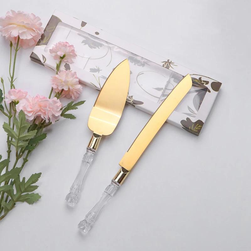 2Pcs Wedding Cake Knife and Shovel Pizza Bread Knife Wedding Supplies Cake Knife Triangle Bread Shovel Baking Tools