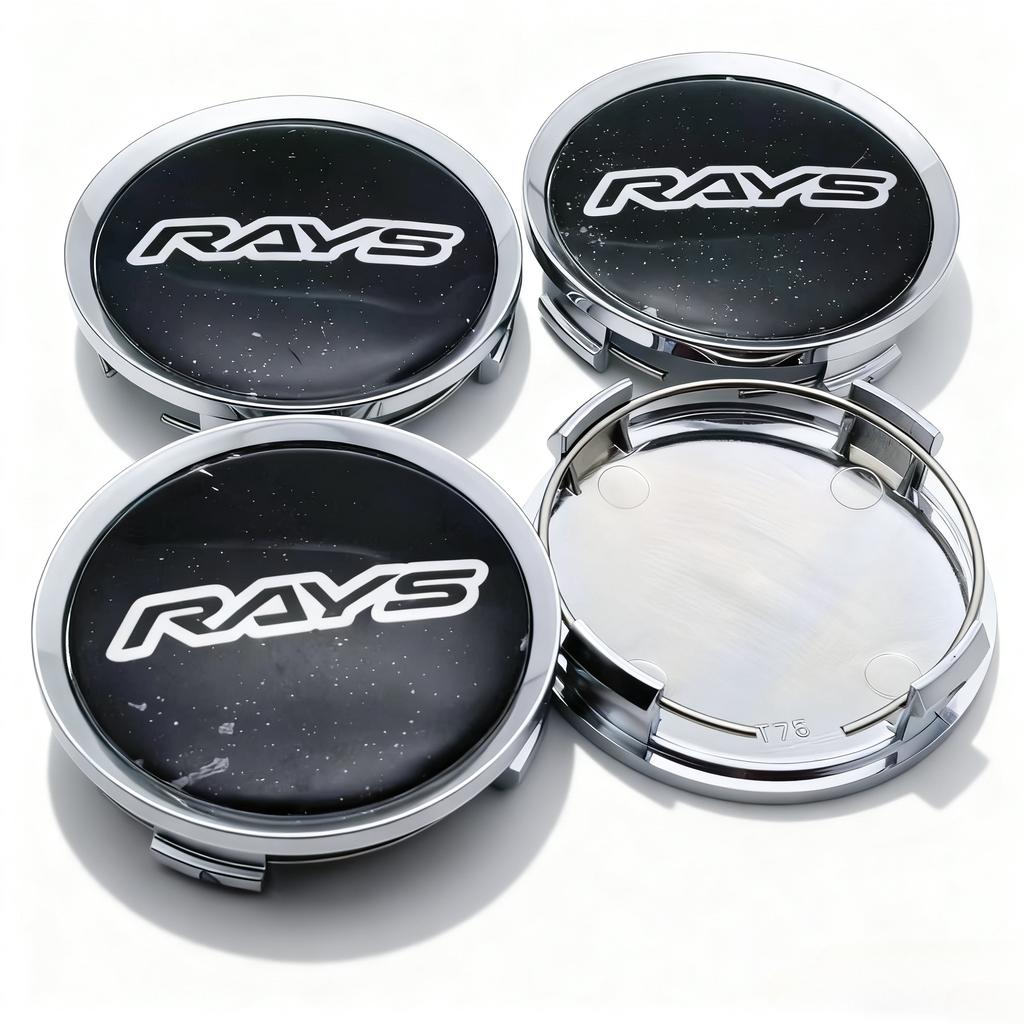 4pcs JDM RAYS Logo Emblem Badge Car Wheel Center Caps O.D 74MM Clips 69MM Rim Hubcap Dust Cover Wheels Hub Cap Car Accessories