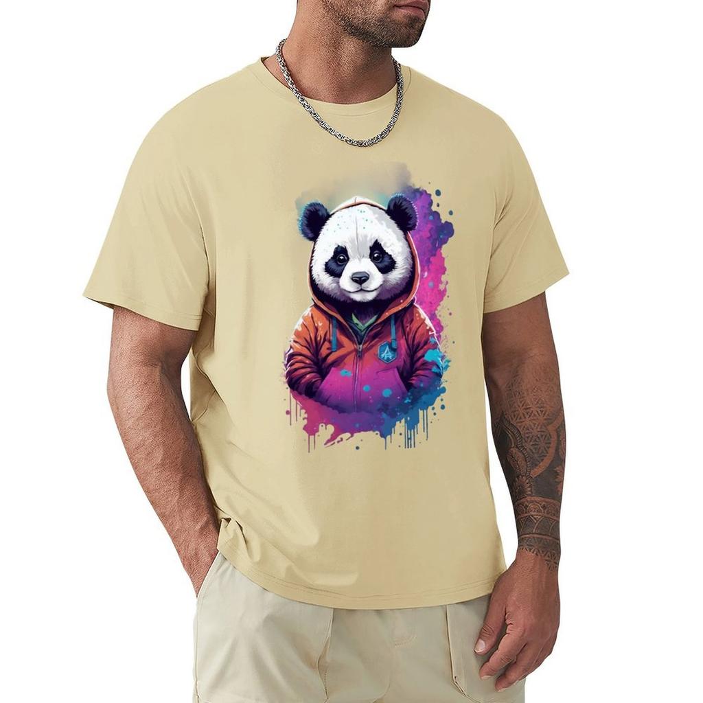 Panda in a Hoodie - Nebula T-Shirt plus sizes plus size tops men graphic t shirts