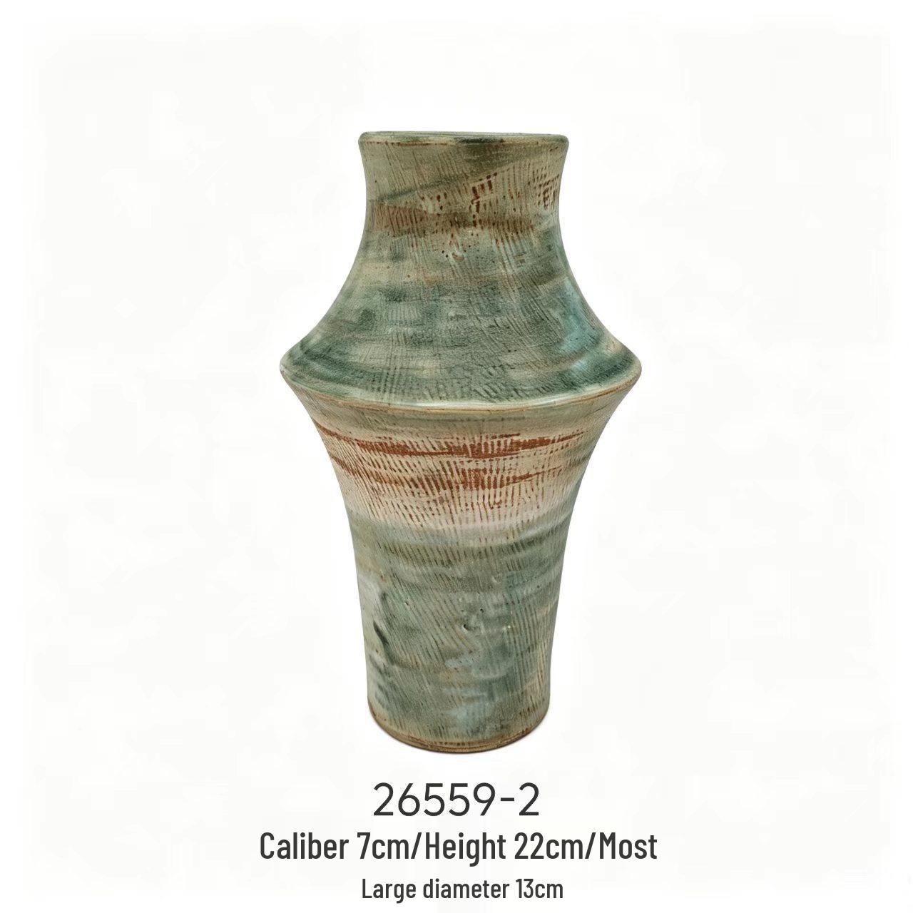 Vintage Wabi-sabi Ceramic Vase: Retro Chinese Style for Home or Tea Room