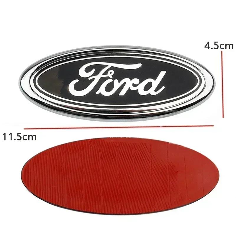 11.5x4.5cm ABS Car Front Hood Bonnet Emblem Rear Badge Accessories for Ford MK7 Focus MK2 Fiesta Mondeo F150 Ranger Fusion Kuga