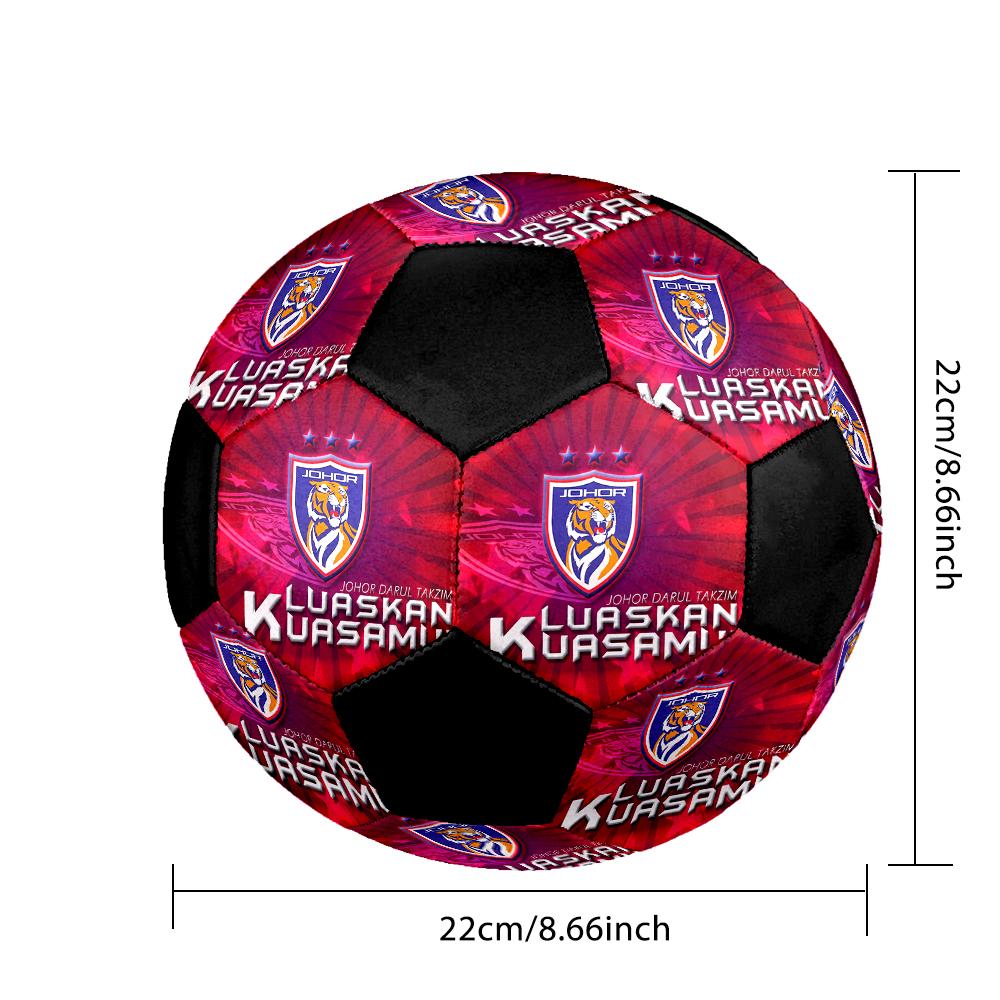 SIZE 5 Johor DT Soccer Ball Colorful All Ages Machine Stitched PVC Competition Ready Durable High-Bounce