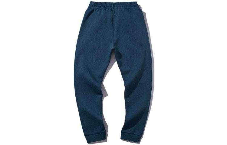 Li Ning Knitted Sweatpants Men's Blue Moderate Straight Fit Pants AKLQ157-2