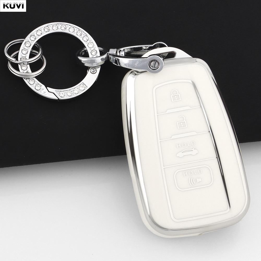 TPU Car Key Case Cover Shell For 4 Button Toyota Prius Camry Corolla CHR C-HR RAV4 Land Cruiser Prado Fob Keychain Accessories