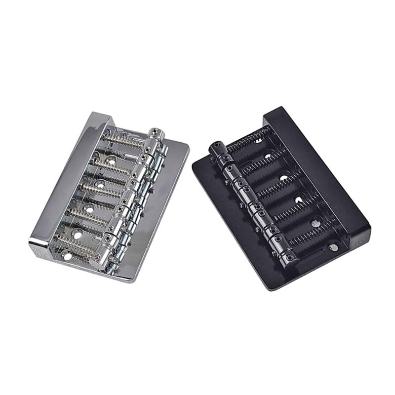 5 Strings Hardtail Bridge Guitar Bridge Saddles 5 Saddle Hardtail Zinc Alloy Tailpiece Electric Bass Bridge Replacements