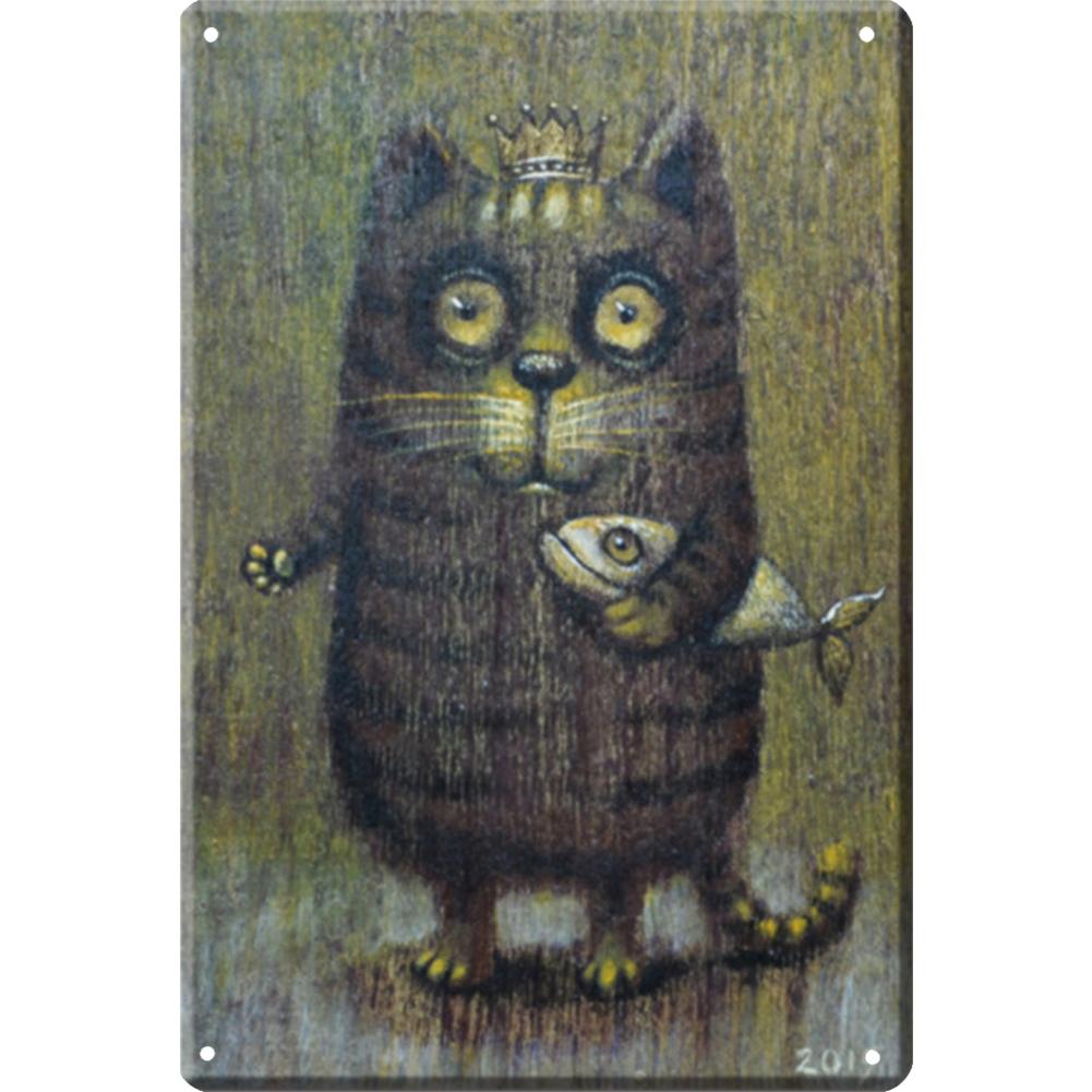 Cartoon Cat PVintage Metal Signs Tin Signs Plaque for Bar Pub Club Man Cave Wall Decoration Funny Poster Decor  20x30cm
