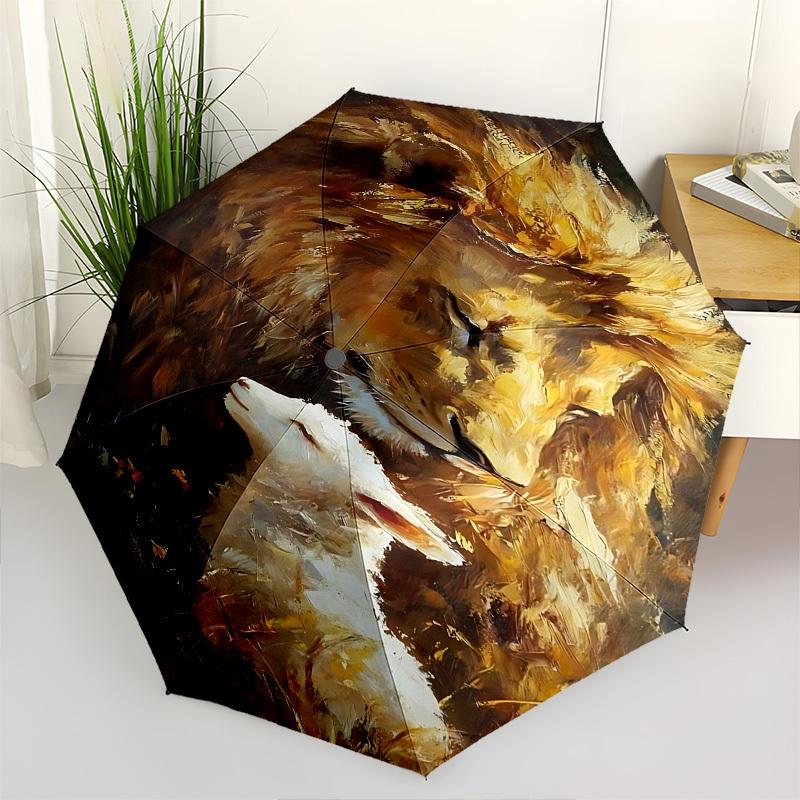 

Lion,Lamb Automatic Folding Umbrella Compact 8 rib Design,Unique Style,Suitable for Everyday Outdoor Use,Perfect Gift for Friends and