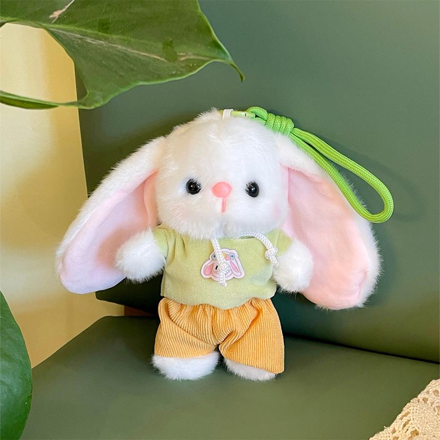 Plush Bunny Keychain With Lace Hoodie For Girls And Kids Gift