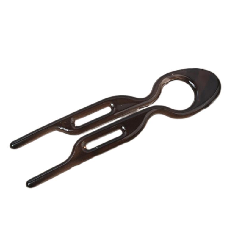 Stilvolle Haarforke Große Französische Harzhaarspange für Damen Elegante Dutt-Styling Haarnadeln Vintage Frisur-Accessoires