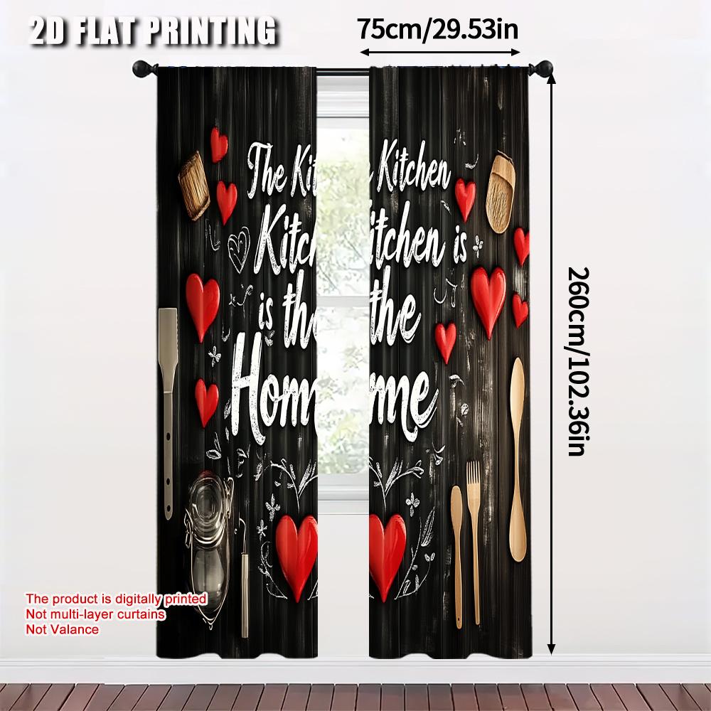 2pcs  2D plane printing Print Curtains Chic Blackout Kitchen Polyester Woven (without rod) Decorations For Home Use for Living