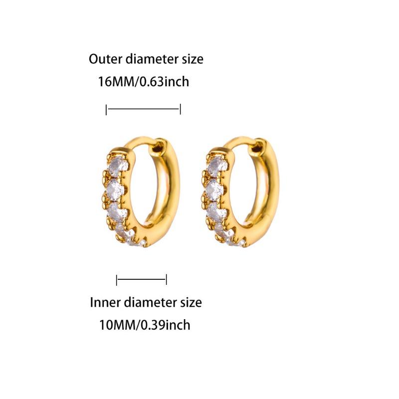 Zircon Cross Design Earrings Women's Color Retention Versatile Personality Temperament Earrings New Products
