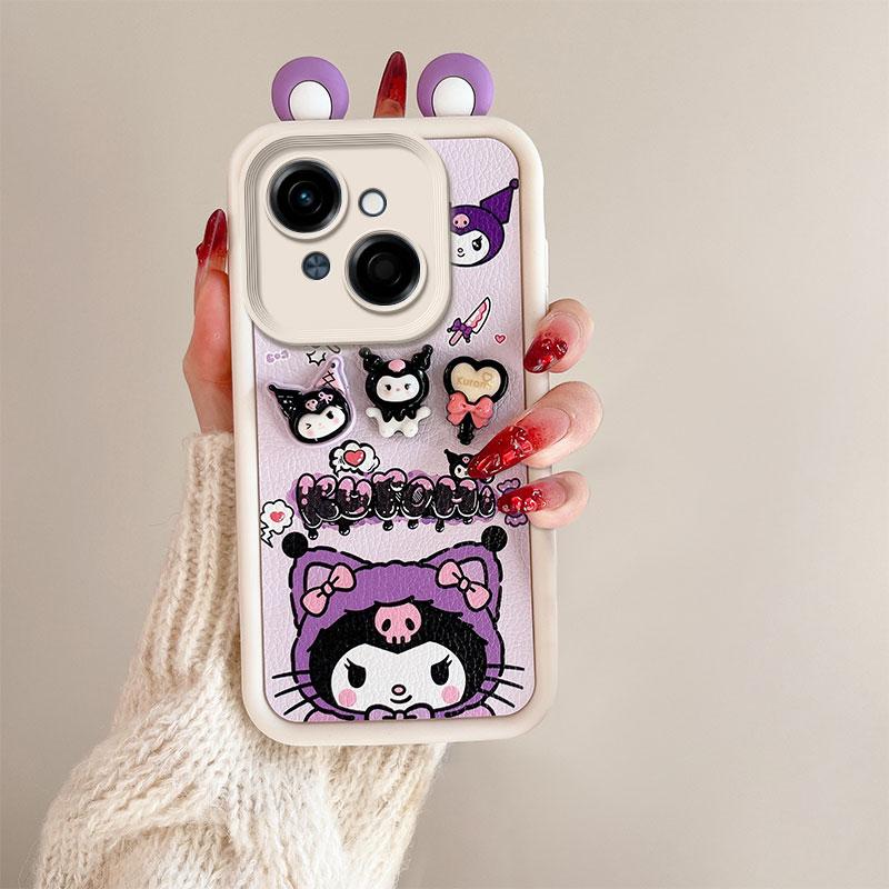 KEYSION Cute Ear 3D Cartoon Case for TECNO Spark Go 1 1S Go 2025 with Bracelet Silicone Shockproof Phone Cover for TECNO Pop 9 4G