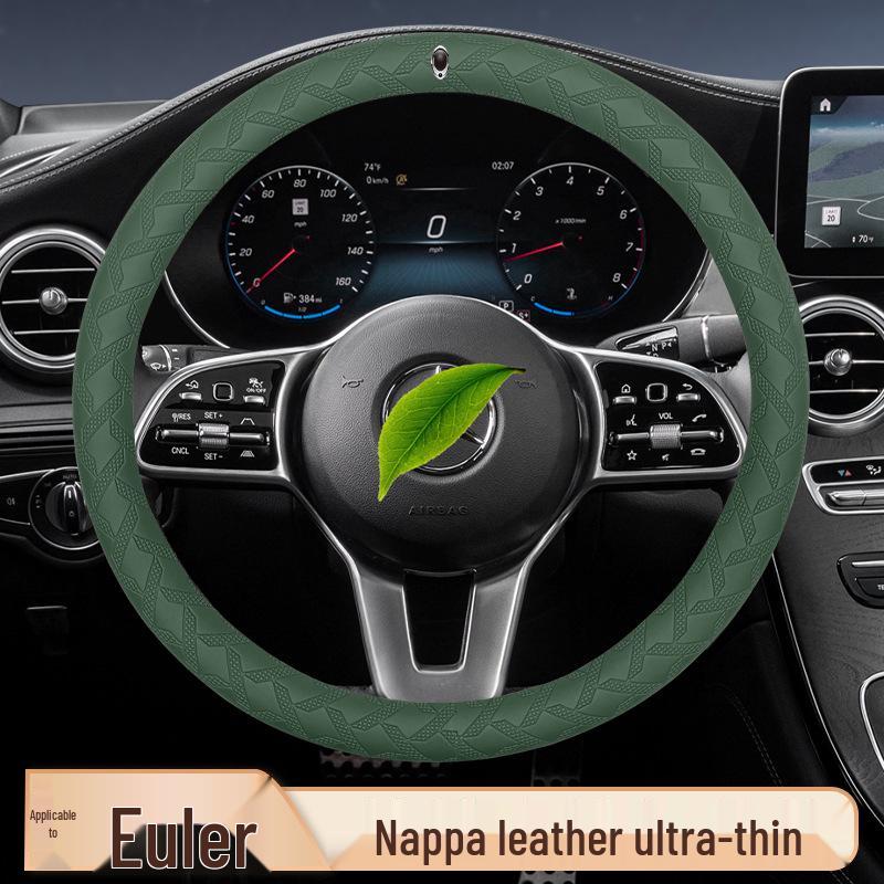 ORA Cat Series Steering Wheel Cover - Non-slip Nappa Leather, Sweat-absorbent, Ultra-thin 3D Texture