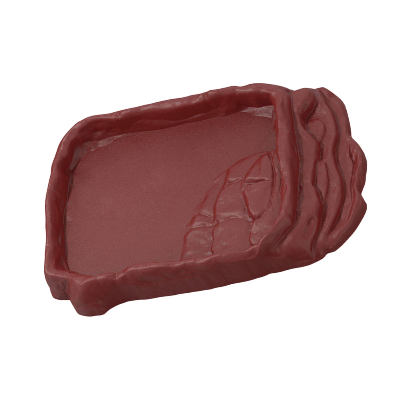 

Нескользящая поилка для рептилий с имитацией скальной рампы для черепах, ящериц, гекконов, пластиковая кормушка, декор для террариумов S