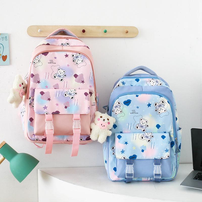 Schultasche Japanische Mittelschule College-Student Schultasche Mädchen Rosa Kaninchenmuster Rucksack Frisch und niedlich Einfach Klassenrucksack