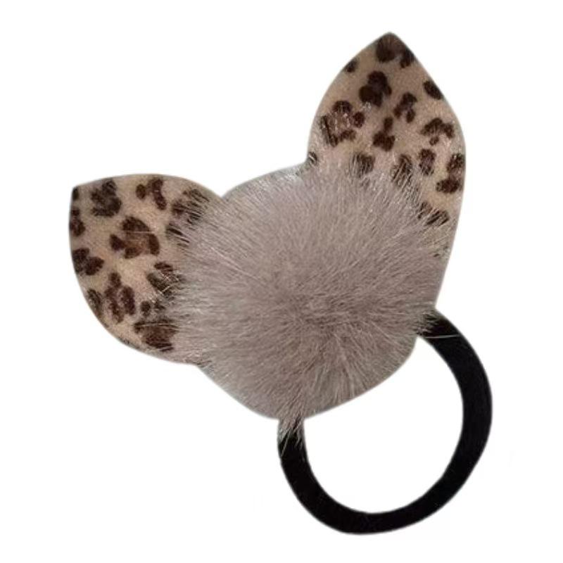 Elegant Rabbit Ear Plush Hair Tie - High Elastic Ponytail Holder for Autumn/Winter