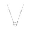 Elegant Zirconium Titanium Steel Necklace - Trendy Korean Style Round Clavicle Chain for Women