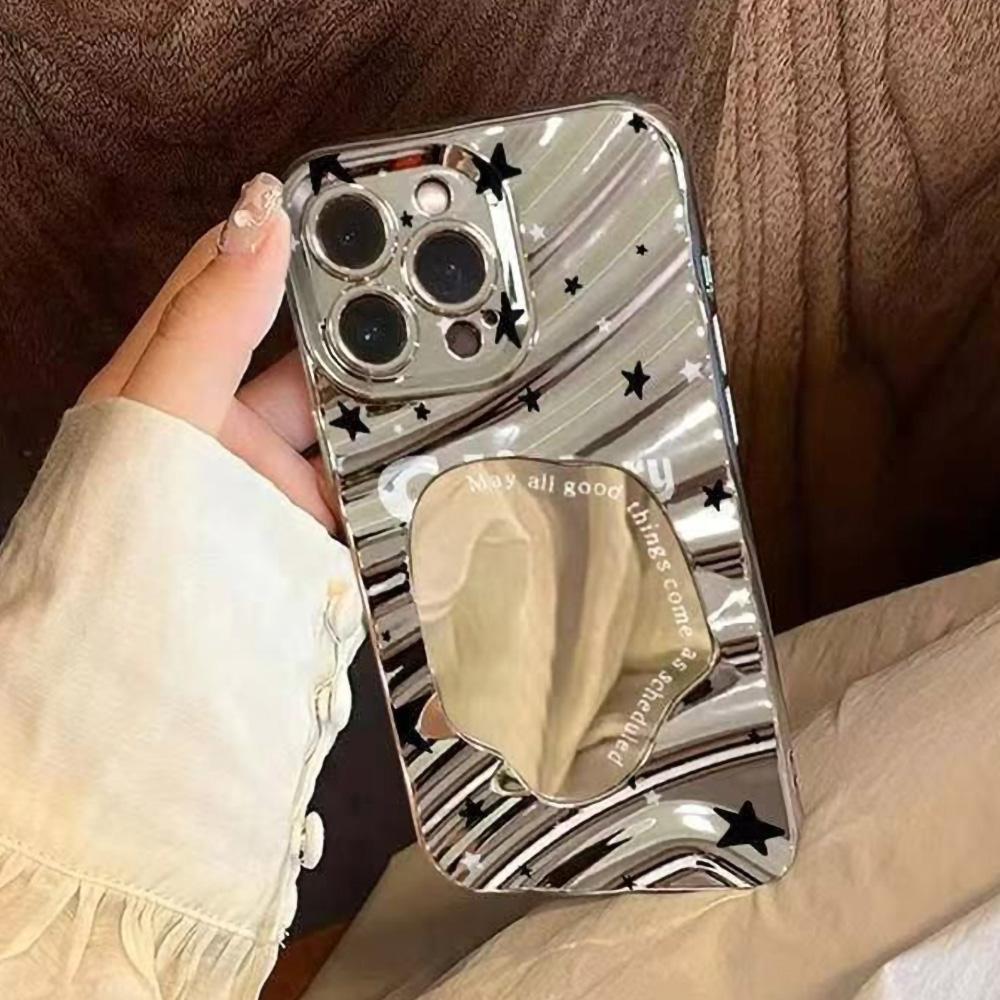 Husă Telefon Oglindă pentru iPhone 16 11 13 14 pentru 16 Pro 12 13 15 16 Pro Max pentru Samsung A15 A16 A35 A55 Husă Telefon Drăguță Nor Floare Cățeluș Galvanizată