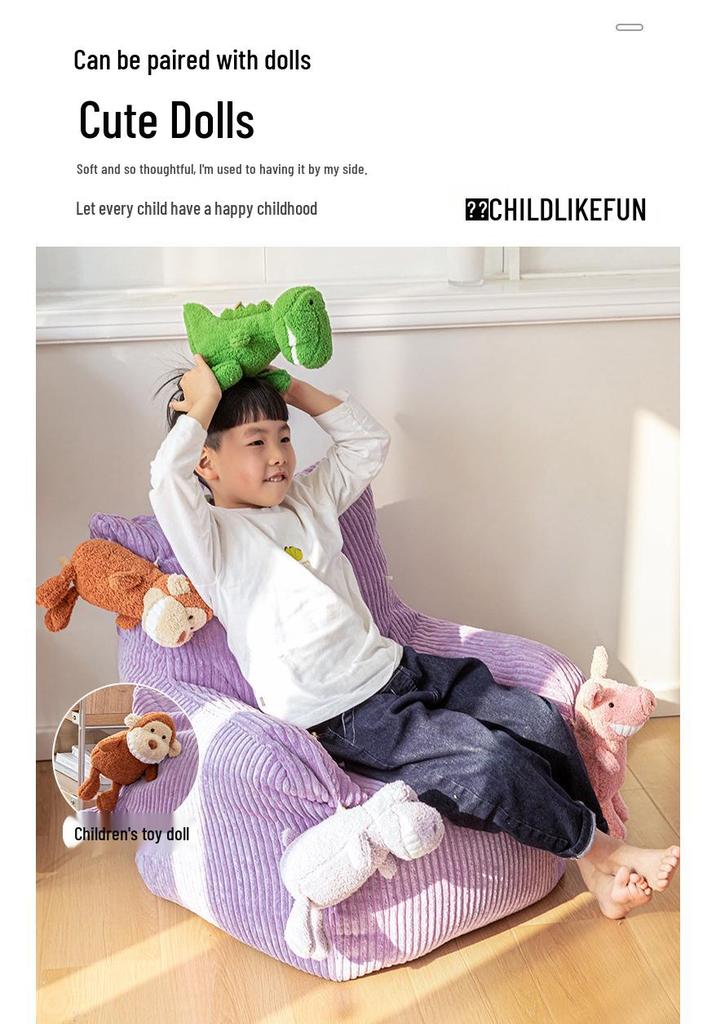 Corduroy Beanbag Sofa Chair for Kids - Fabric Tatami Balcony Seat