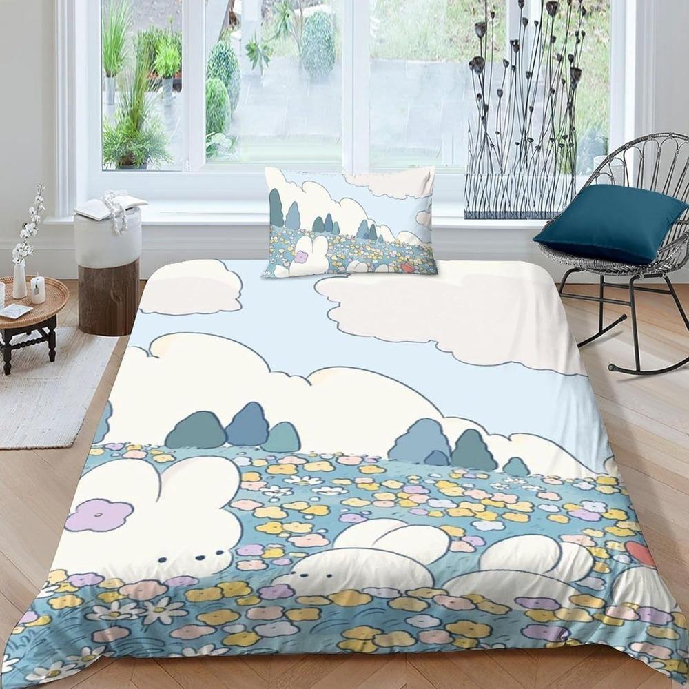 Mikrofaser Bettwäsche-Sets, 3D-Cartoon-Tiermotiv, Kinderbettwäsche mit Reißverschluss, Raumdekor, Bettbezug für Teenager, Erwachsene