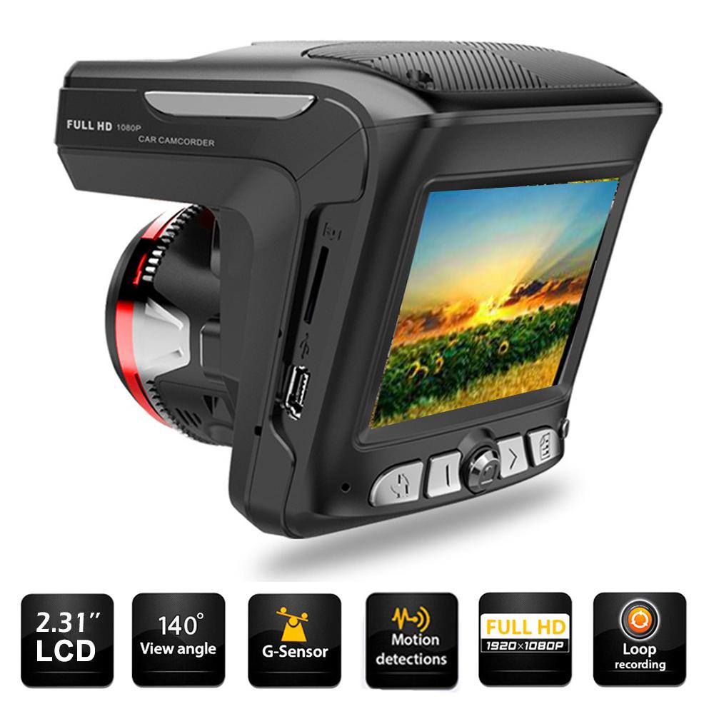 In-car Dashcam, DVR Video Recorder, Multi-functional Electronic Anti-dog Alarm/anti-laser Mobile Speed Radar Monitoring