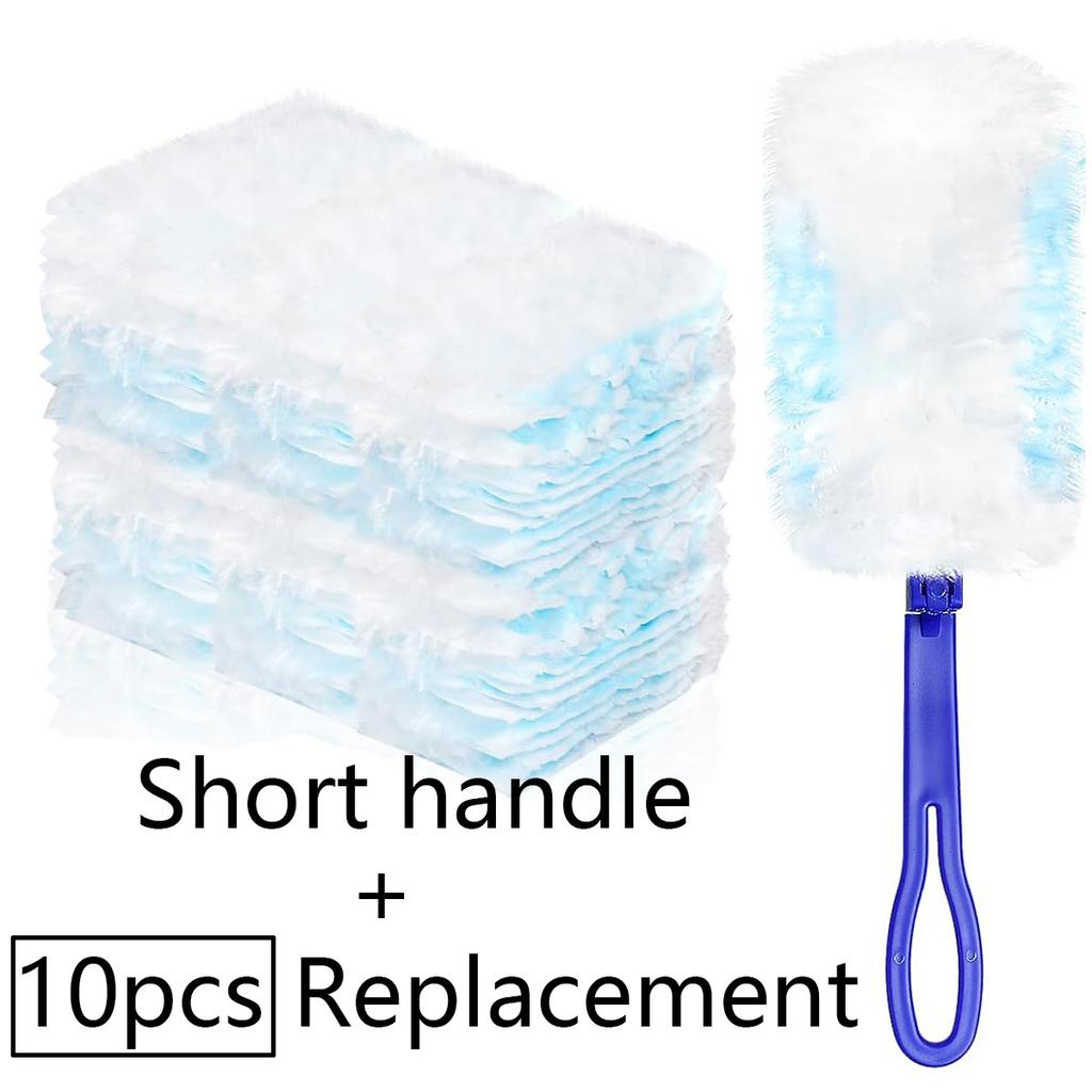 Disposable Electrostatic Duster Brush with Adjustable Handle Replace Refills for Home Office Blinds Car Duster Cleaning Tool