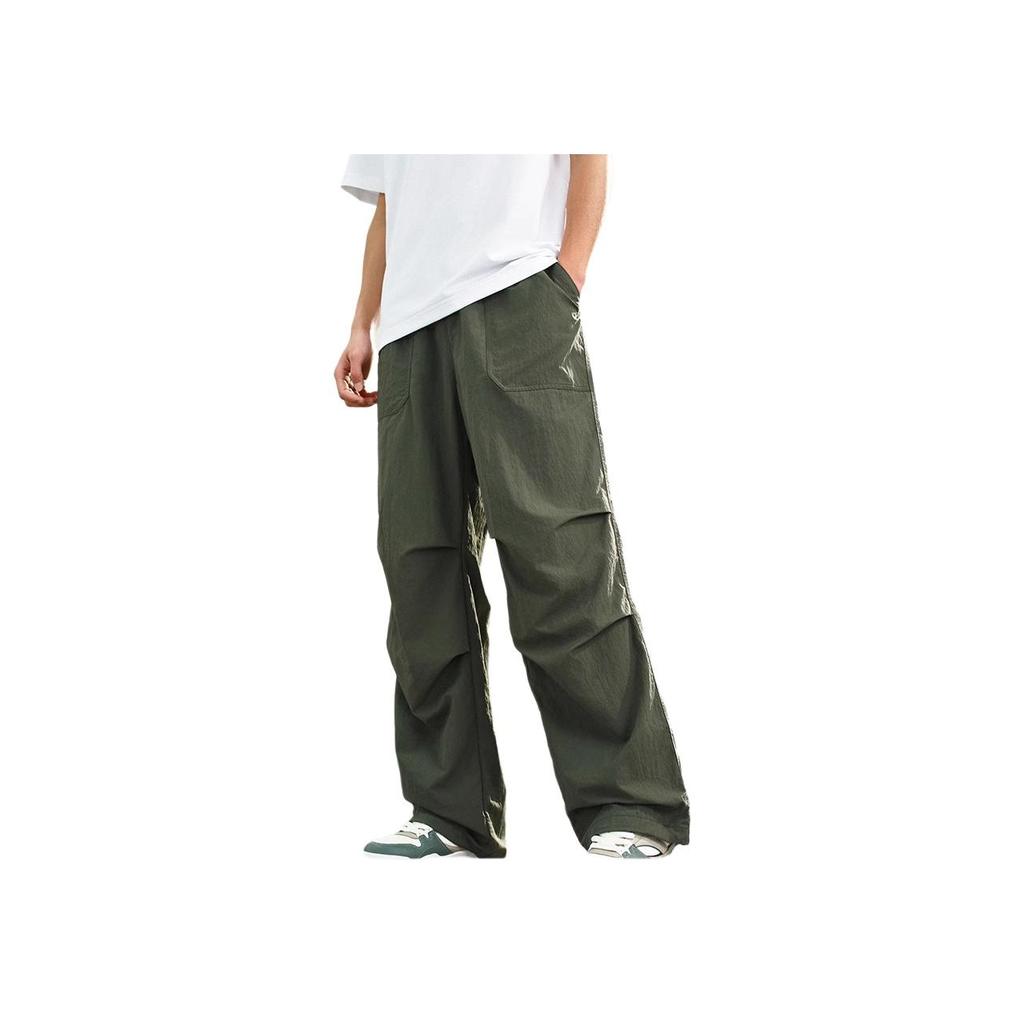 Anta Life Series Sports Minimalist Solid Color Breathable Loose Casual Pants Men Bottoms Grape-Green 952528505-1
