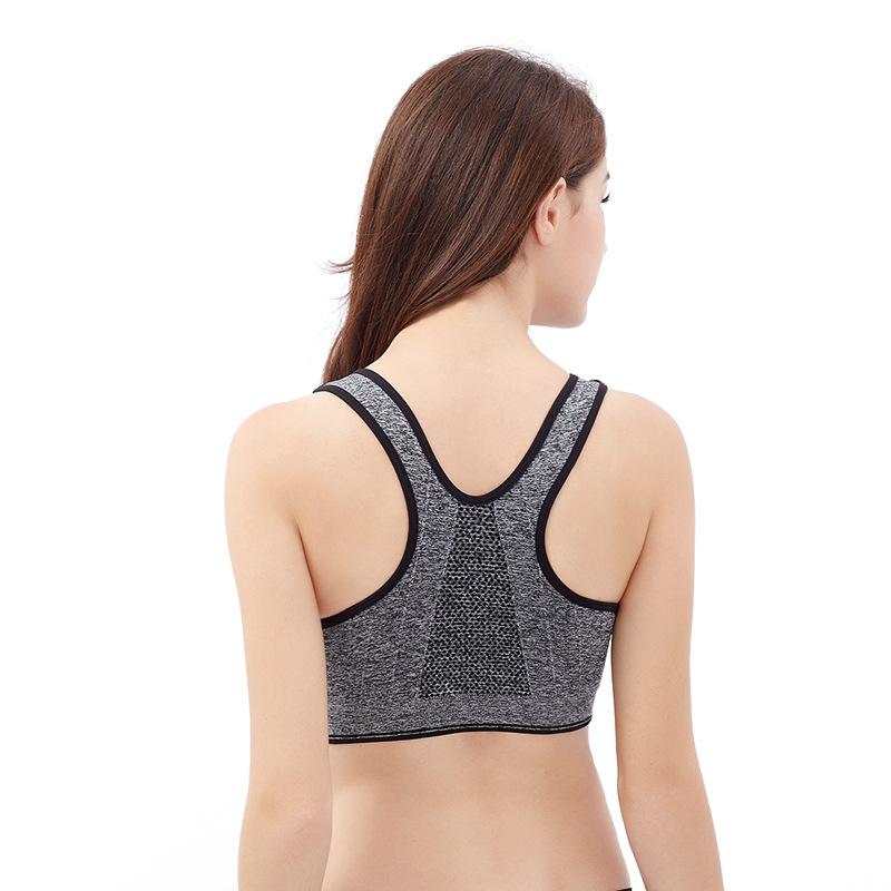 Sport-BH mit Reißverschluss vorne und ohne Stahlring zum Sammeln und Anpassen von Unterwäsche, Fitness, Yoga, Laufen, Damen-Tanktop